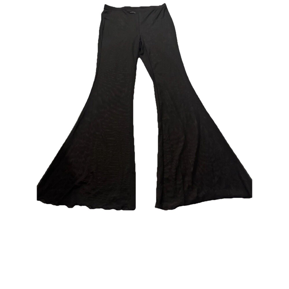 Wild Fable Mesh High Waist Flare Cover Up Pants Womens Small Black